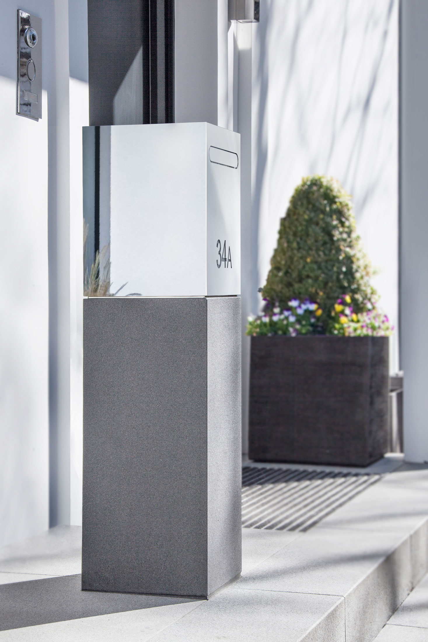 Briefkasten Chrom glänzend Edelstahl poliert