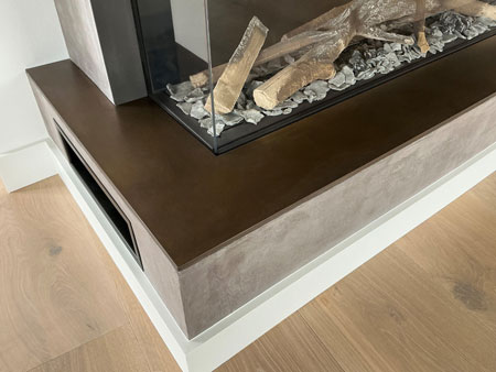 Kaminverkleidung Messing brüniert